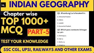 Indian geography: भारत का भूगोल |Important Geography MCQs for SSC CGL, UPSI, State PCS, UPSC,VDO|#gk