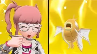 playing with shiny magikarp in pokemon camp