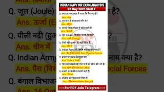 Indian Navy MR Exam Analysis 2025 MR Paper Review Today  2025  Navy MR 22 May 2025 Shift 1 Analysis