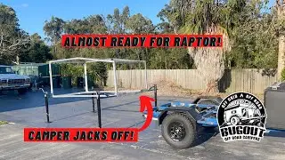 DIY SQUARE-DROP CAMPER BUILD EP 8 - Jack-Off Legs, Frame Welding Complete, Ready for Paint?