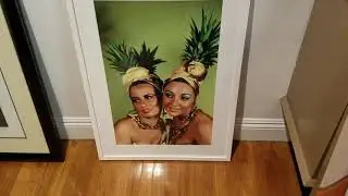 Carmen Miranda Style Lithograph, Pineapple Hats