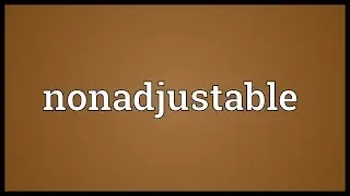 Nonadjustable Meaning