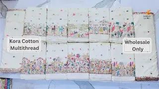 KORA COTTON HANDWORK FIGURE EMBROIDERY WHOLESALE #cottonfabric #koracotton #embroideryfabric