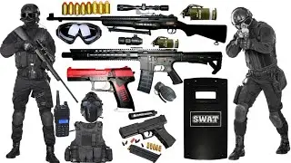 Special Forces Military Toy Gun Set Unboxing! M416, Assault Sniper rifle, HK USP, Glock Pistol toy