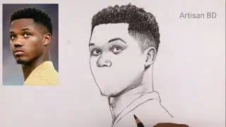 Pencil Sketch Portrait Ansu Fati FC Barcelona || Drawing Tutorial