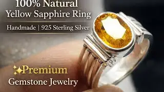 100% Natural Yellow Sapphire Ring | Handmade 925 Sterling Silver Jewelry#NaturalYellowSapphire