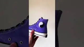 short review of converse all star chuck Taylor - deep purple surface with yin-yang etiquette