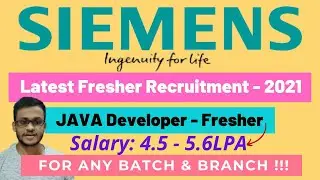 MUST APPLY - SIEMENS Freshers Recruitment 2021|Java,AWS/Azure Developer|Any Batch & Branch