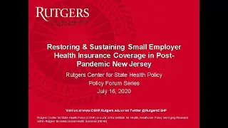 Restoring & Sustaining Small Employer Health Insurance Coverage in Post-Pandemic New Jersey