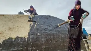 Preparing the house for the cold season. By one woman.