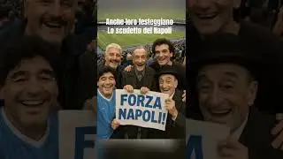 festeggiano anche loro Lo scudetto del Napoli: Tot&ograve;, troisi, Maradona, daniele, de Filippo