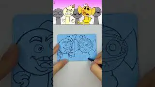 Drawing Sprunki Creamy & Sprunki Bailey on the Magic Sponge 💛🧽 #incrediboxsprunki #drawing #sprunki