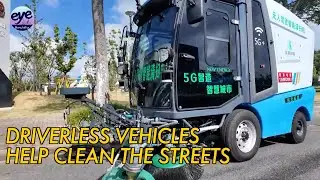 Driverless sweepers clean streets amid heatwaves in China