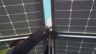 Solar modul replacement underneath at PEG solar power plant