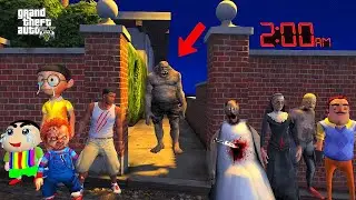 Evil Nun  Granny Shanchan Play Hide and Seek With Shinchan Chop and Franklin in GTA 5