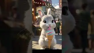 &ldquo;The Cutest Bunny Eating Ice Cream 🍦✨ (4D AI Animation)&rdquo;.#AIVideo