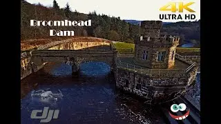 DJI 4K Nice view of Broomhead Dam, Sheffield, South Yorkshire, United Kingdom