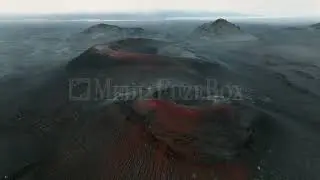 Stock Video - Aerial view of volcano craters in the Highlands of Iceland