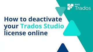 How to deactivate your Trados Studio perpetual license online