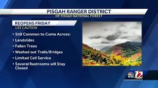 Pisgah Ranger District of Pisgah National Forest opening Friday after closing due to Helene damage
