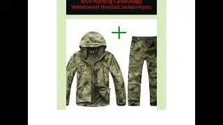Men Hunting Camouflage Waterproof Hooded Jacket+Pants | HuntZing