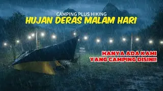 CAMPING HUJAN DERAS MALAM HARI KEDINGINAN DI HUTAN YANG SUNYI