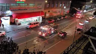 [Airhorn Alert!] FDNY Engine 48 & Ladder 56 Responding to a Smoke Condition