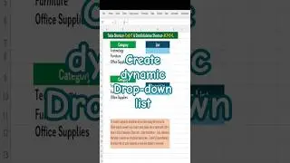Excel Dynamic Dropdown List Using Table