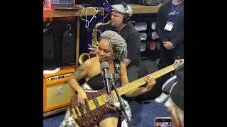 Mohini Dey band playing at the GRUV Gear booth, Namm Show 2025