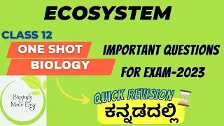 ECOSYSTEM Class12 oneshot | KCET 2023| Chapterwise Important Questions Biology @biostudymadeeasy​