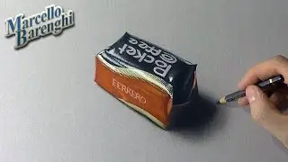 Drawing time lapse: Pocket Coffee praline - hyperrealistic art