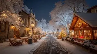 Snowy Village Jazz ~ Warm Relaxing Coffee Shop Ambience for Cozy Winter Nights