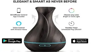 Essential Oil Aromatherapy Ultrasonic Diffuser & Humidifier  Alexa & Google Home Voice Control