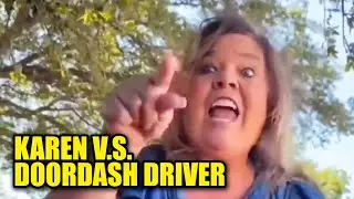 ВИДЕО: MAGA Карен угрожает вызвать ICE на водителя DoorDash