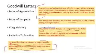 (28) Letters: Goodwill & Miscellaneous