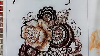 मेहंदी लगाने का आसान तरीका |मेहंदी लगाना सीखें |Rose Flower mehndi design beautiful mehndi 