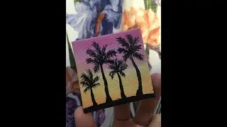 HOW TO PAINT acrylic palm tree silhouette