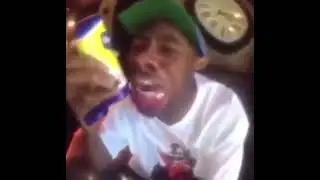 tyler the creator crying and eating mayonags but content aware