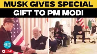 LIVE | Elon Musk Brings Kids Along To Meet PM Modi, Gives This Special Gift | Modi In USA | Trump