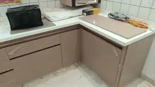 Modular kitchen handless Gola profile rose gold acrylic 2mm