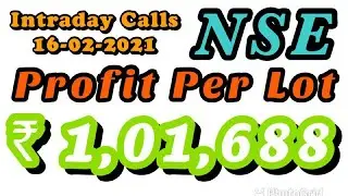 IntraDay Trading Profit And Loss | NSE | Profit Per Lot 1,01,688 | Alice Blue | 16th February 2021