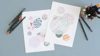 Relaxing drawing exercise with circles - DIY by S&oslash;strene Grene