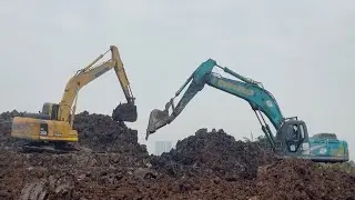 The power of an excavator at work.