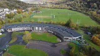 Aberfan rugby and social club drone view