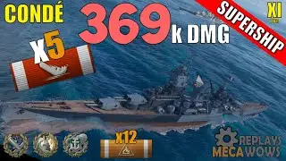 SUPERSHIP Cond&eacute; 5 Kills & 369k Damage | World of Warships Gameplay