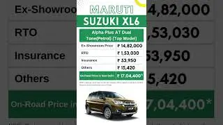 Maruti XL6 Alpha Plus AT Dual Tone On Road Price | XL6 मारुति सुजुकी कार प्राइस 2023 | CarLenaHai