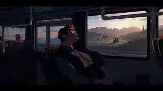 Quiet Sunrise Ride | Chill Aesthetic Animation| Grey Room | Push Through