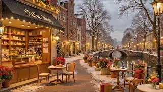 Smooth Jazz in a Winter Caf&eacute; ❄️ Warm Lights & Snowfall