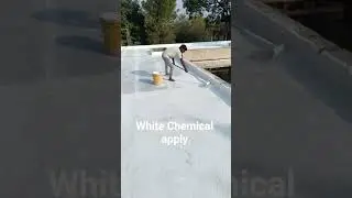 White Chemical apply for water proofing.#waterproofing #bunglow #exteriorwaterproofing