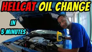 DIY Hellcat Oil Change In 5 minutes Step By Step + Mods -  How To Do An Oil Change On A Hellcat